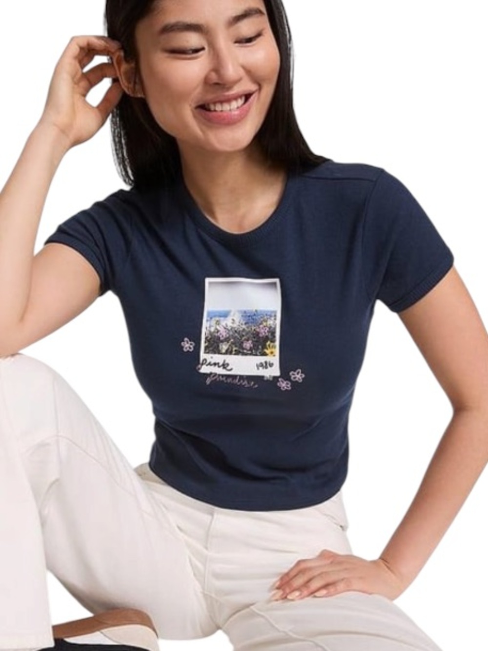 PINK Retro Cotton Tee